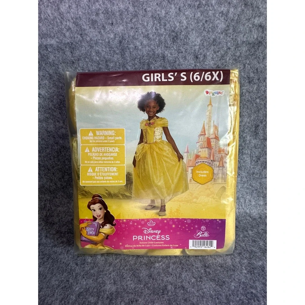 Disney Princess Belle Deluxe Costume Girls Small 6 6X Beauty and the Beast Dress